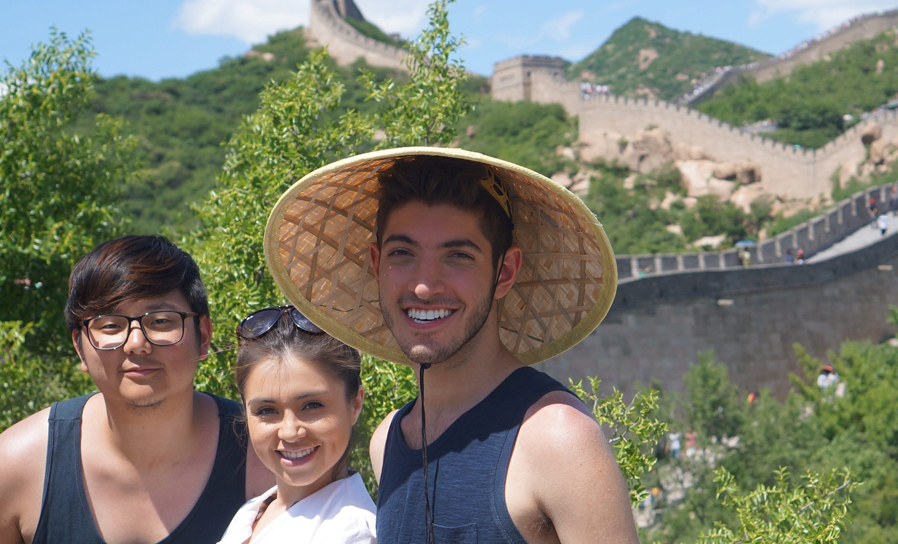 Rocky and friends visiting the Great Wall of China
