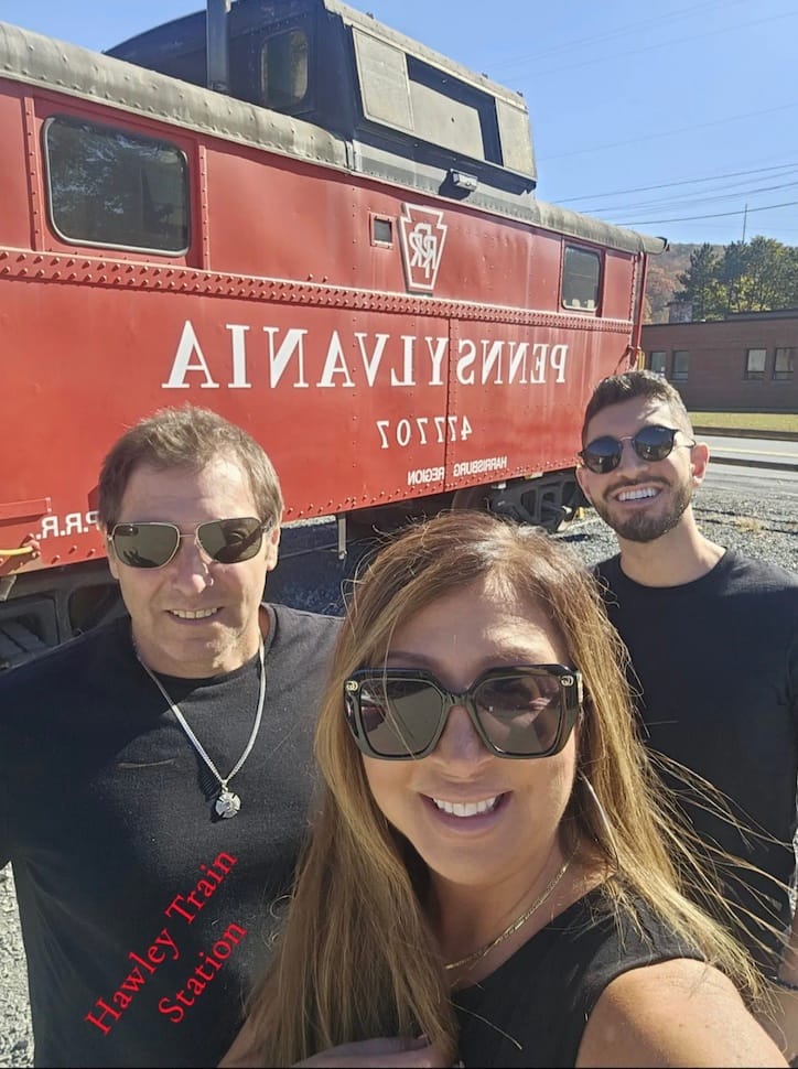 My family at the Pennsylvania Rail Bike station