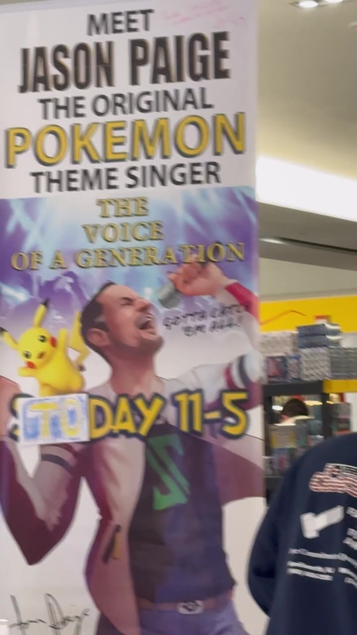 A banner reading Meet Jason Paige, the original Pokemon theme singer