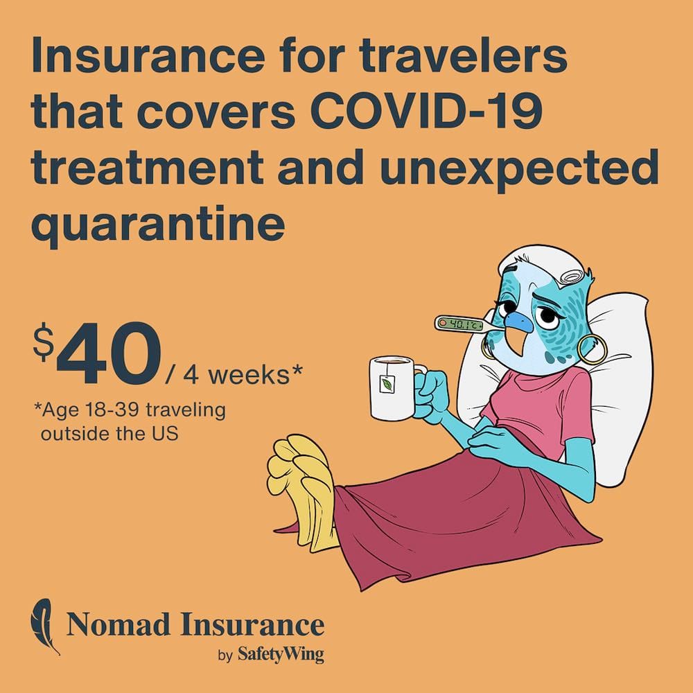 Insurance for travelers that covers COVID-19 treatment and unexpected quarantine.