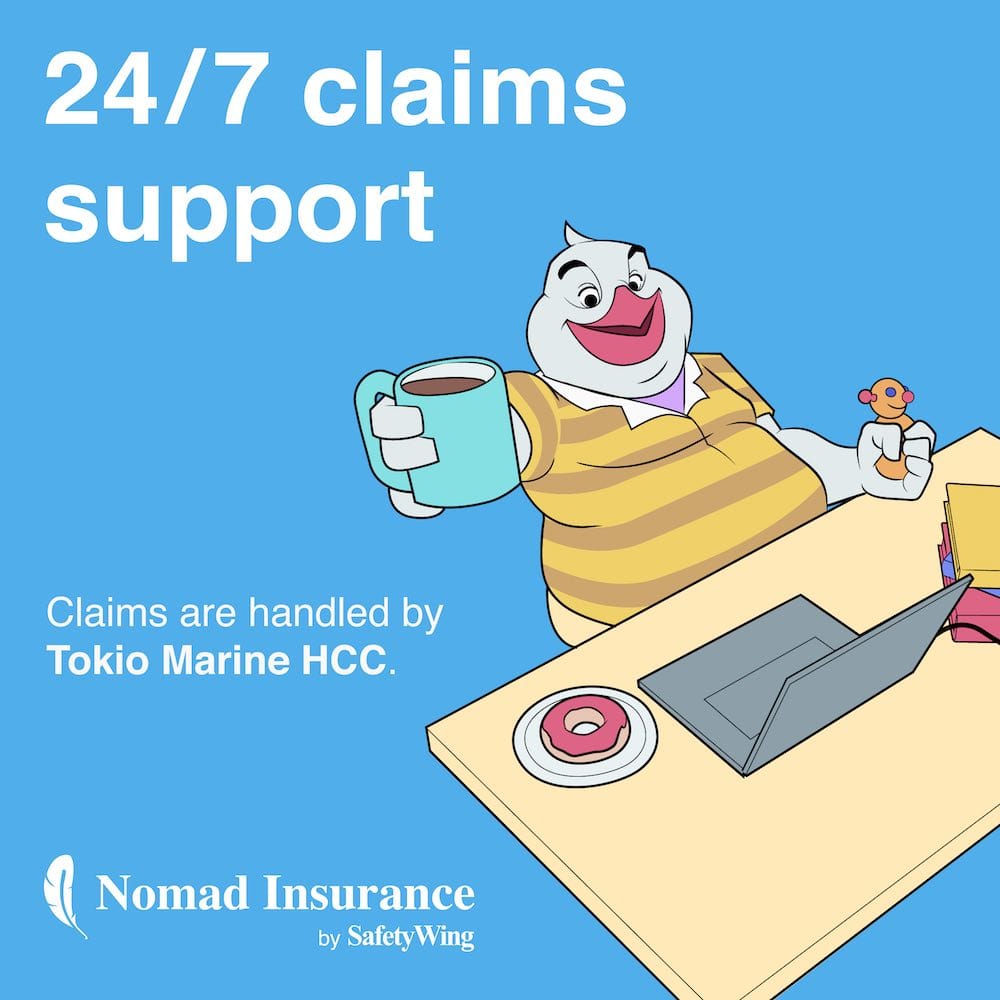 24/7 claims support at SafetyWing