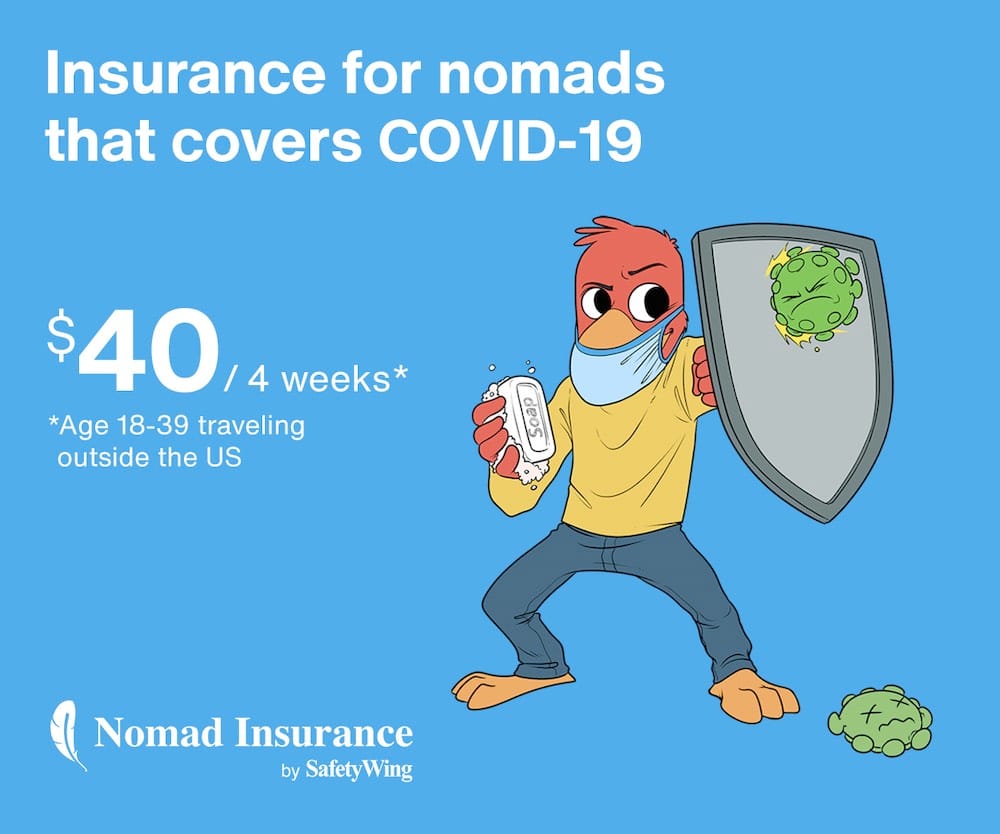 Insurance for nomads that covers COVID-19.