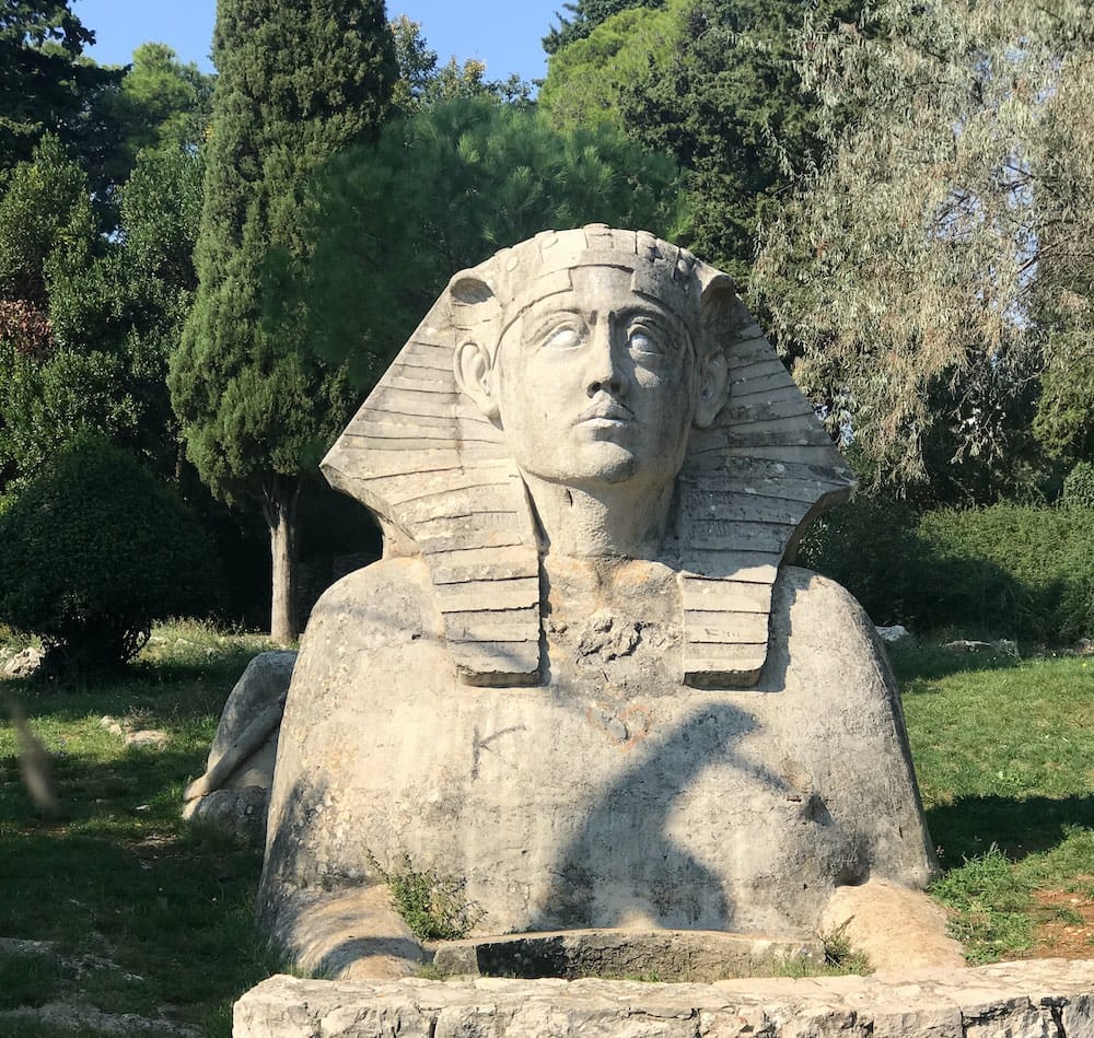 The face of the Zadar Sphinx.