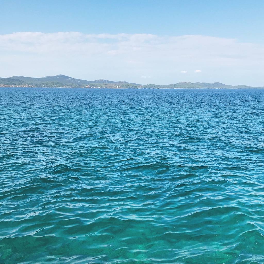 Clear turquoise Adriatic water at the edge of Zadar