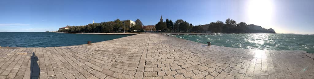 Zadar, Croatia is surrounded by the ocean.
