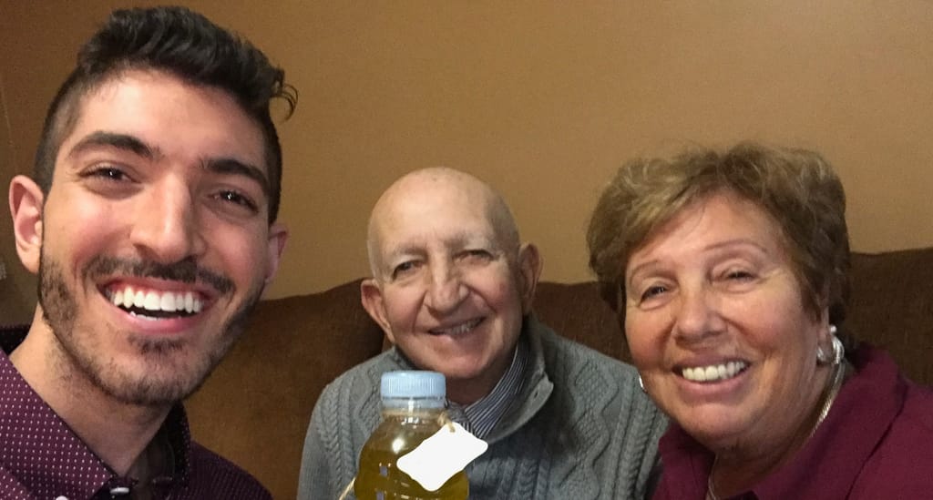 My Italian Grandparents with the Olive Oil