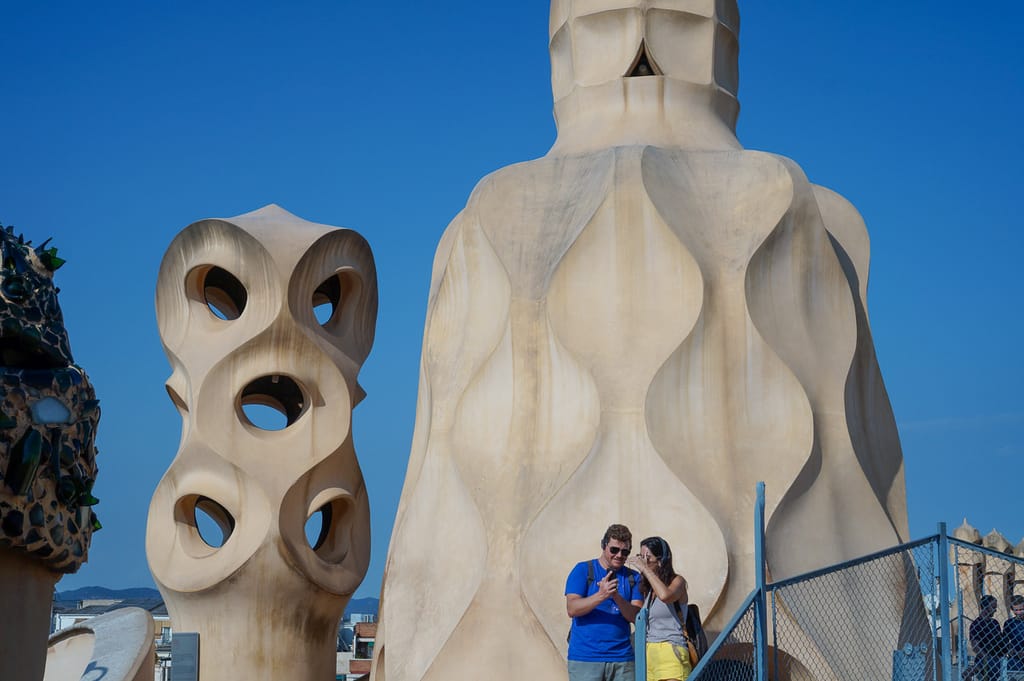 Sculptures on the roof of Casa Mila