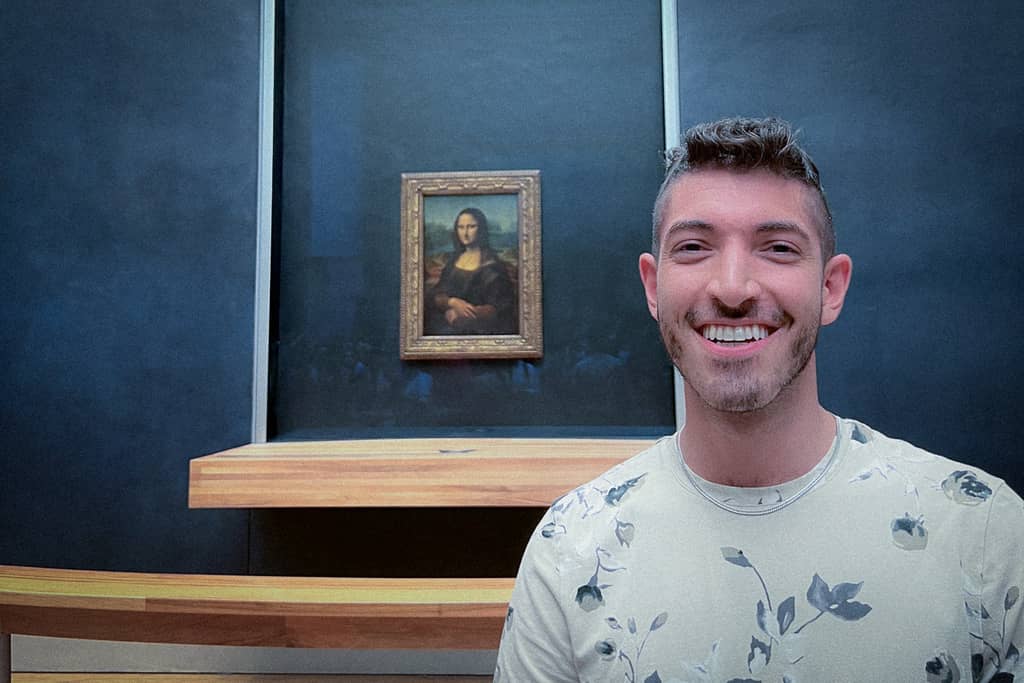 Selfie with the real Mona Lisa