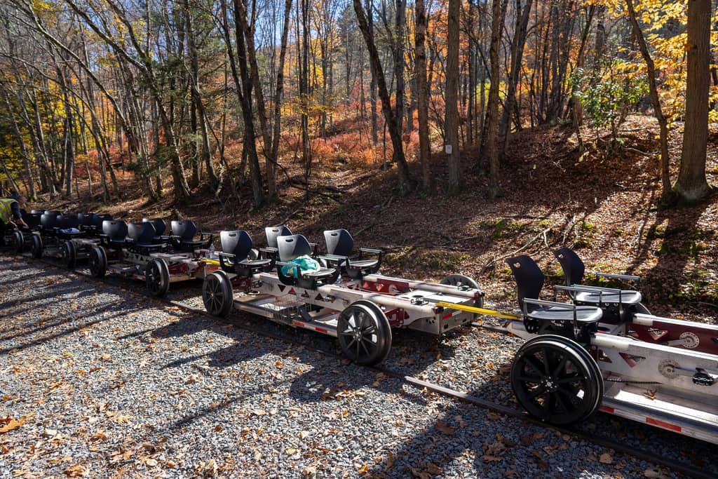 Rail bikes turn around