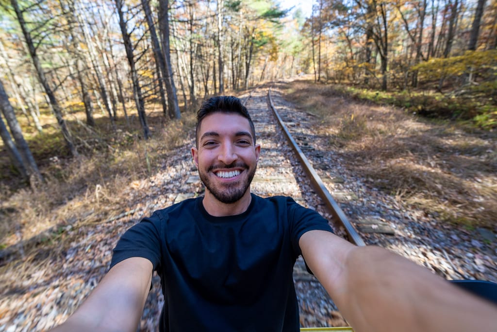 Rail bike selfie