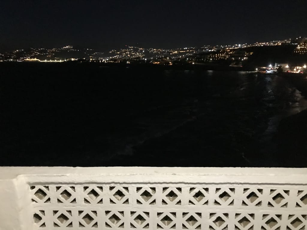 View from Mykonos at night