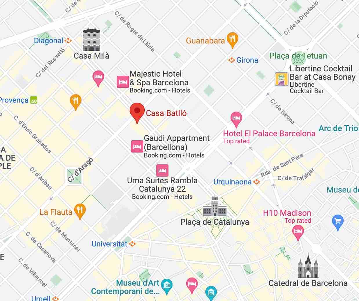 Casa Batlló on the map