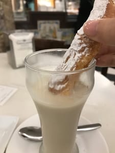 dipping farton in horchata