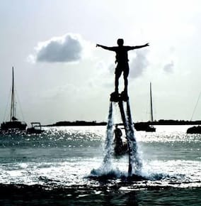 Flyboarding in Circles Around Simpson Bay