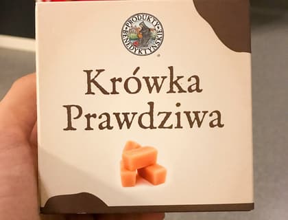 A box of Krowka Prawdziwa Polish fudge