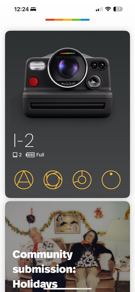 The Polaroid app pairs with the I-2