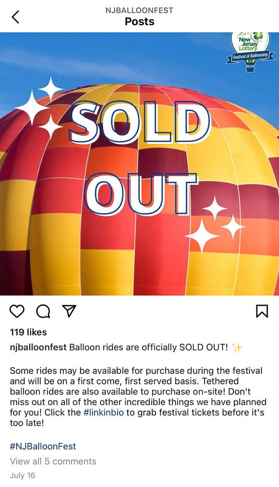 Sold Out of Balloon Rides