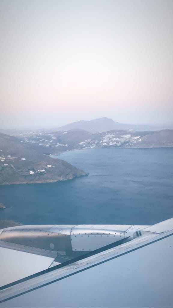 Flying into Mykonos