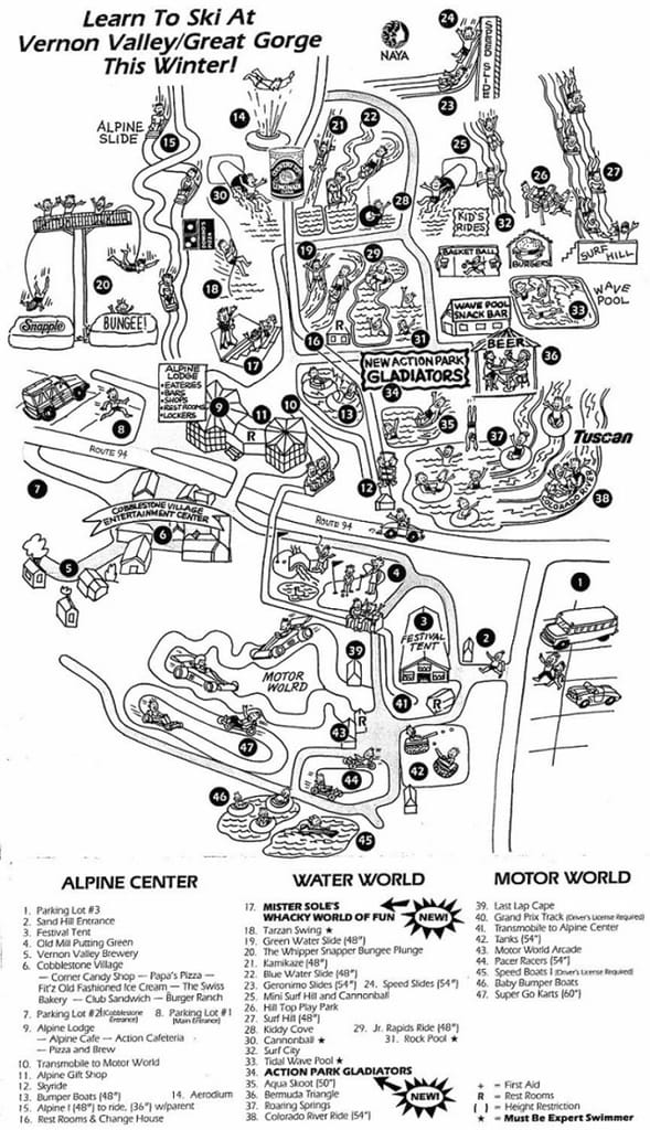 Official Map of Action Park