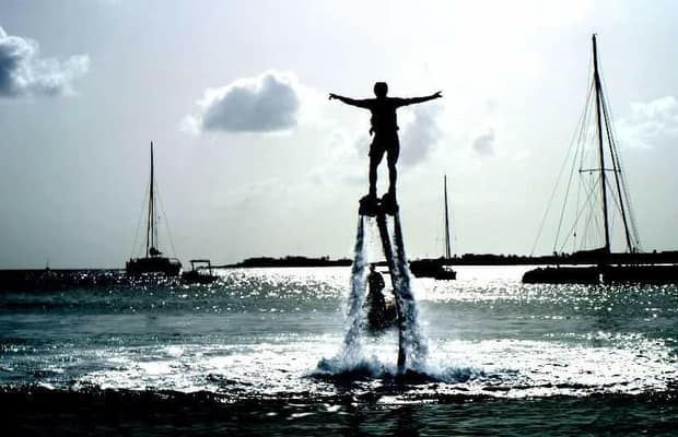Flyboarding in Circles Around Simpson Bay