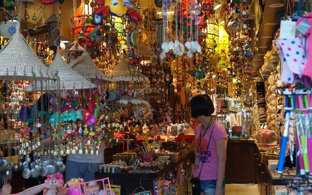 A souvenir shop stall in China
