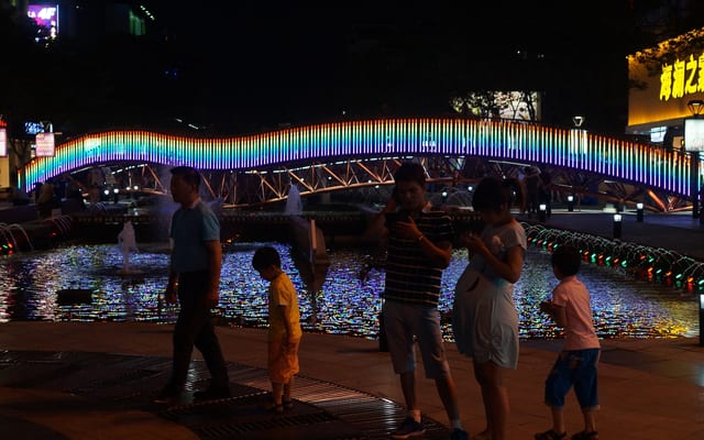 A rainbow’s reflection photographed in Beijing