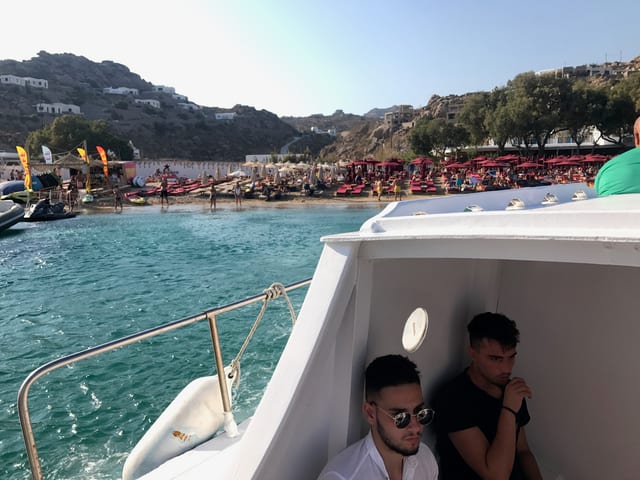 The boat between the two beaches.
