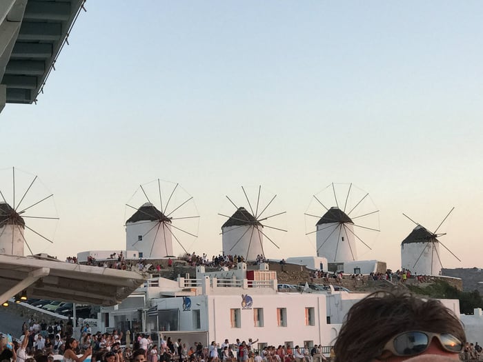 The windmills of Mykonos, photographed on the 2023 trip