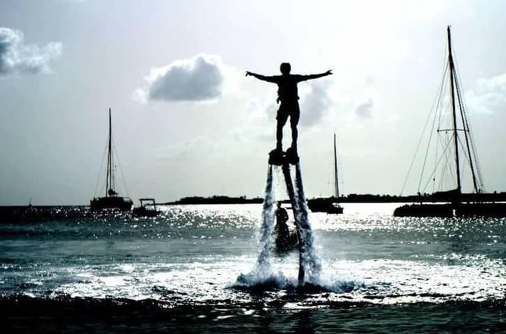Flyboarding in Circles Around Simpson Bay