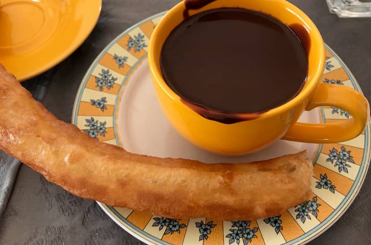 Dipping Churros in Chocolate at Chocolatería San Ginés