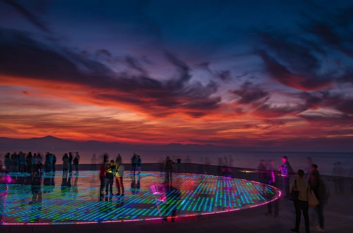 Greeting the Moon at Zadar’s Greeting to the Sun