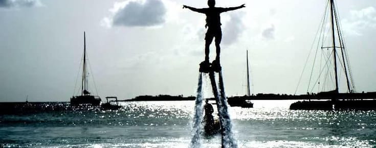 Flyboarding in Circles Around Simpson Bay