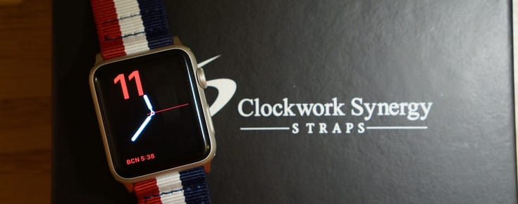 Review of the Red White and Blue NATO Apple Watch Band from Clockwork Synergy
