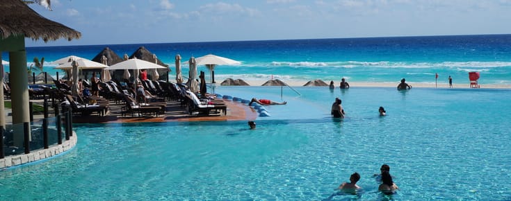Enjoying This Resort’s Ocean-Blue Infinity Pool
