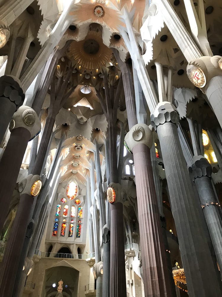 The inside of La Sagrada Familia