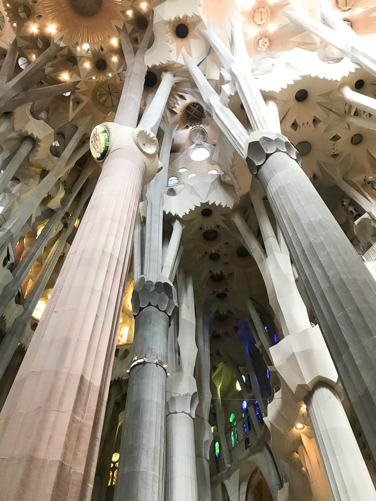 The inside of La Sagrada Familia