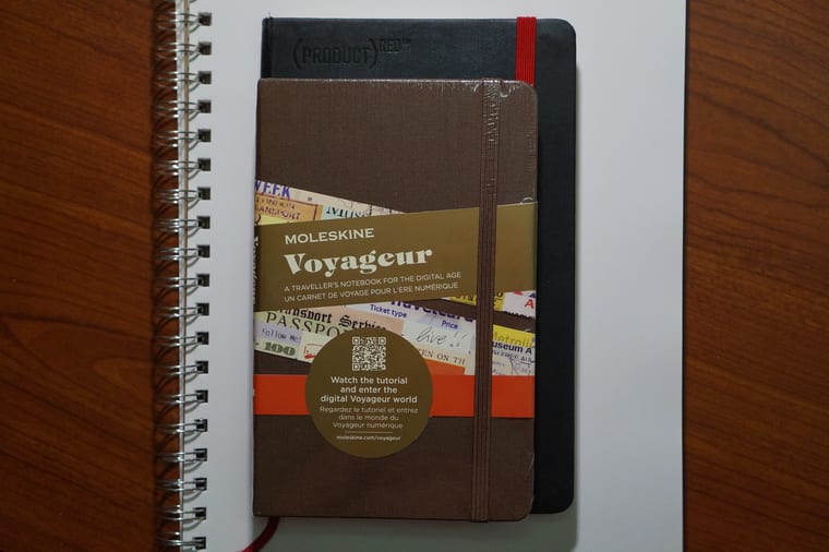 The Moleskine Voyageur opened out