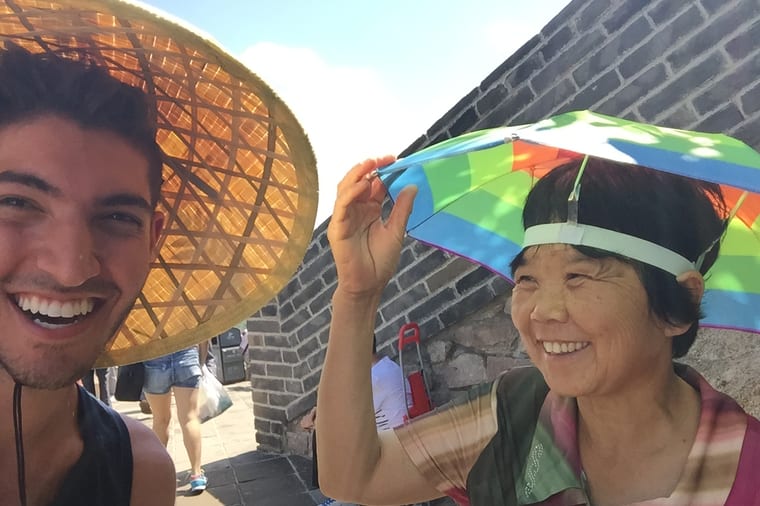 Rocky’s Chinese straw hat in Wuxi