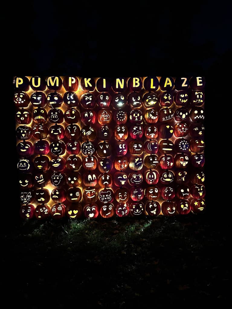Emoji wall at the Great Jack O'Lantern Blaze