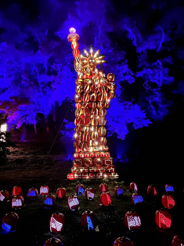 Statue of Liberty at the Great Jack O'Lantern Blaze