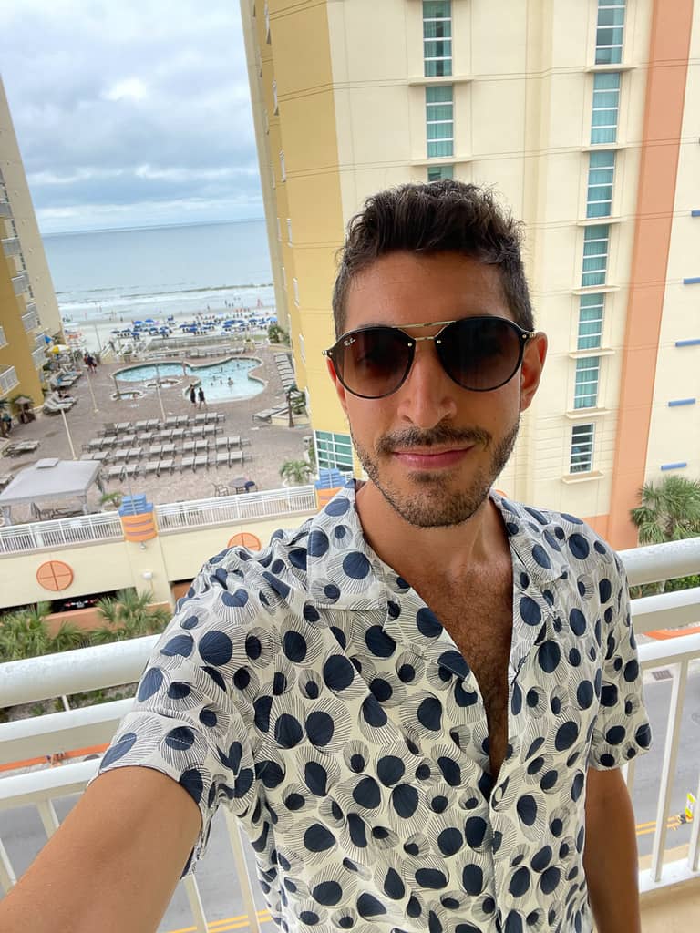 Room selfie to show the view