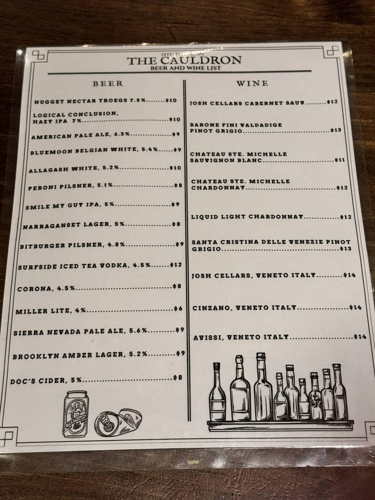 Beer & Wine List