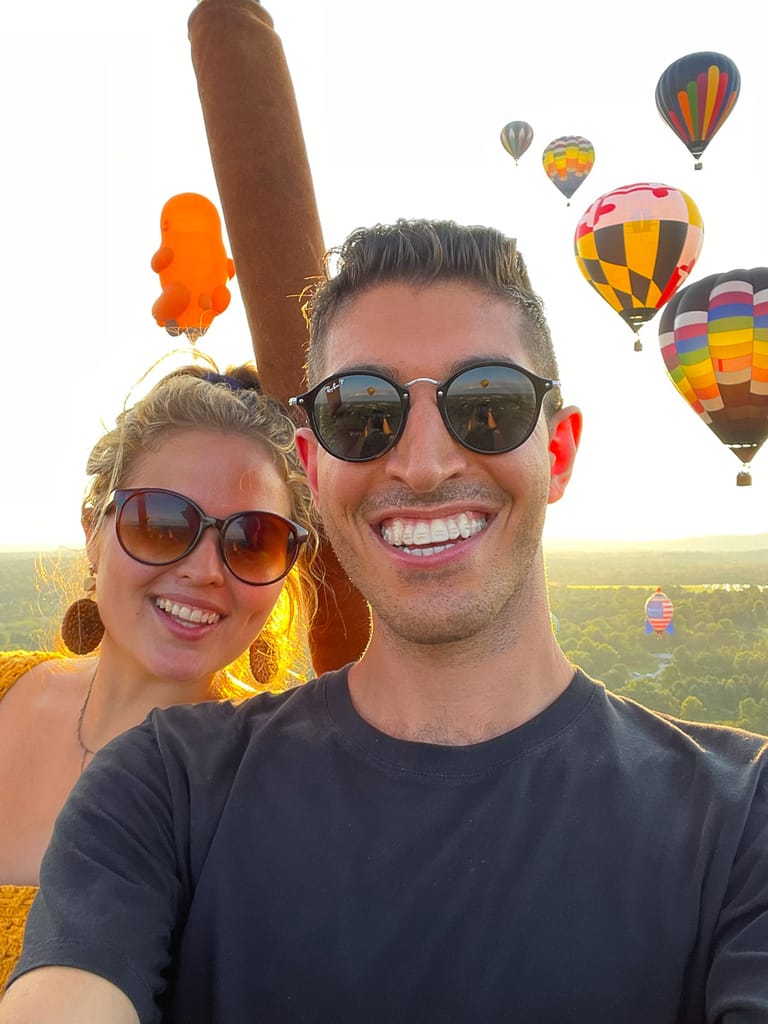 Me and Chrissy on our hot-air balloon ride