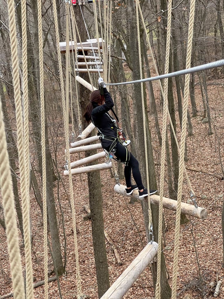 The FLG X New Jersey Adventure and Zip Line Course is challenging!