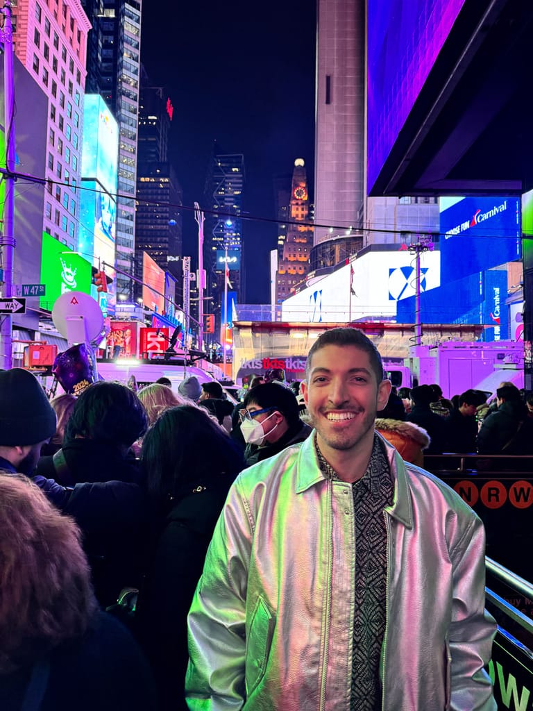 Selfie with the Ball Drop in Times Square on December 31st