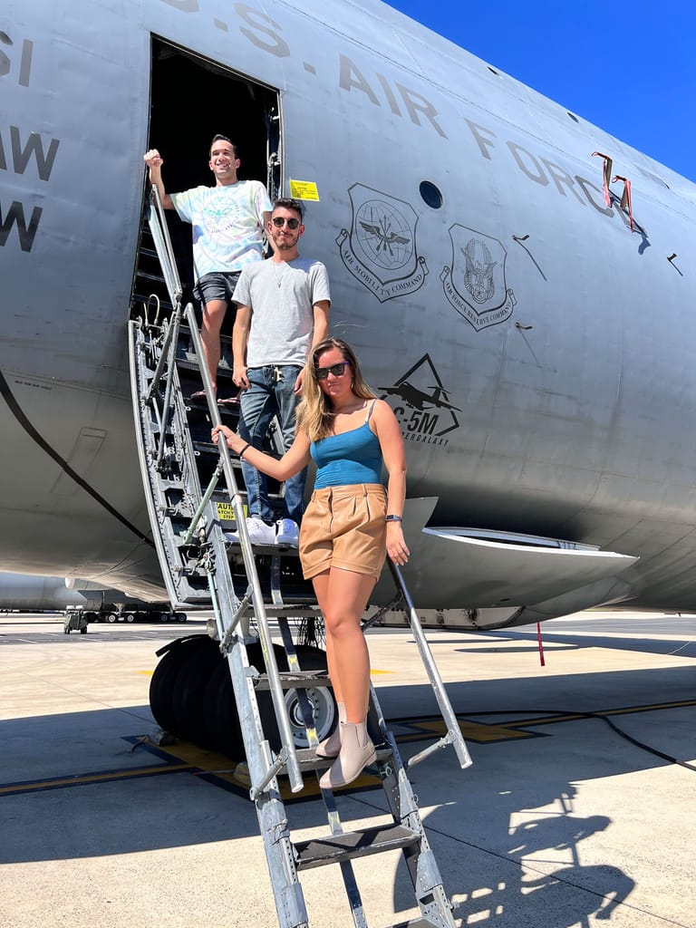 Rocky stands on a US Air Force C-5M
