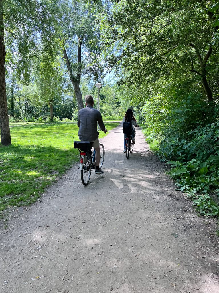 My friends riding their bikes