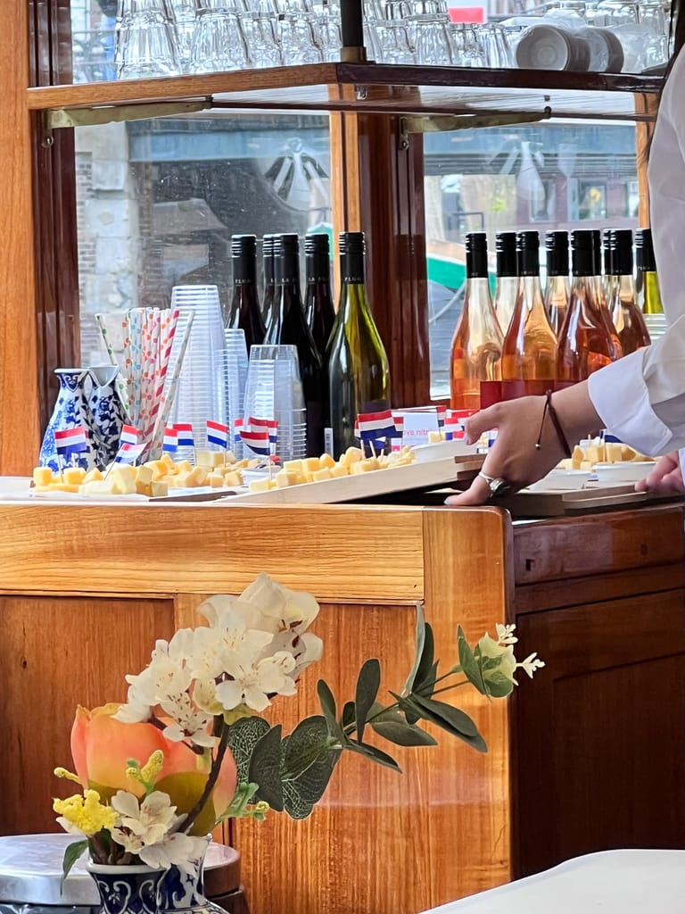 Cheese served during the canal tour