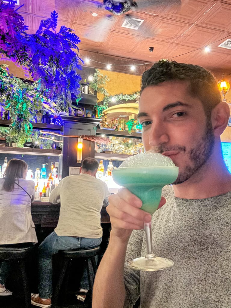 Rocky drinking The Blob at The Cauldron