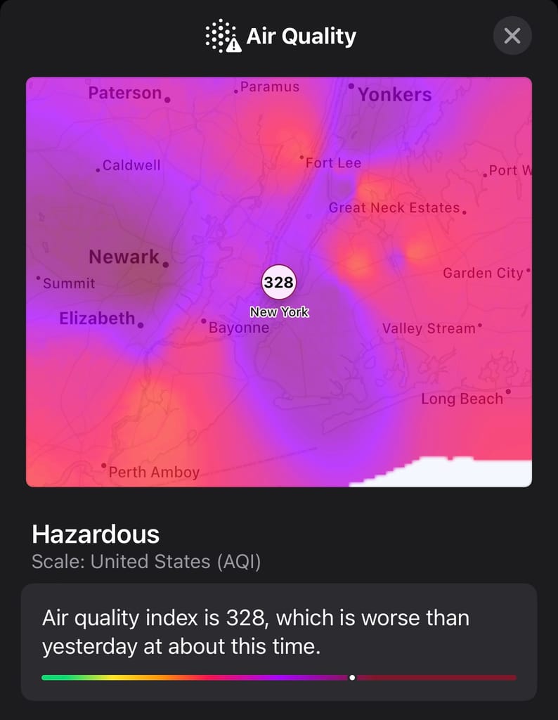 Air Quality in NYC June 7, 2023